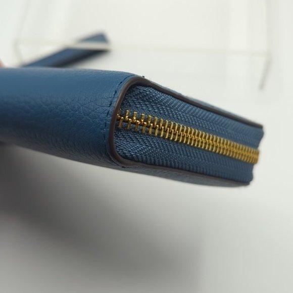 MICHAEL MICHAEL KORS Jet Set Travel Continental Wallet Blue Pebble Leather - Picture 7 of 8